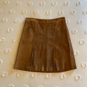 NWOT Ann Taylor Loft 100% Leather Pleated Skirt